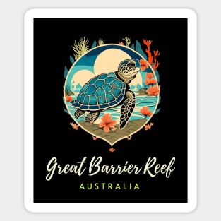 Great Barrier Reef Australia Sea Turtle Coral Reef Sticker